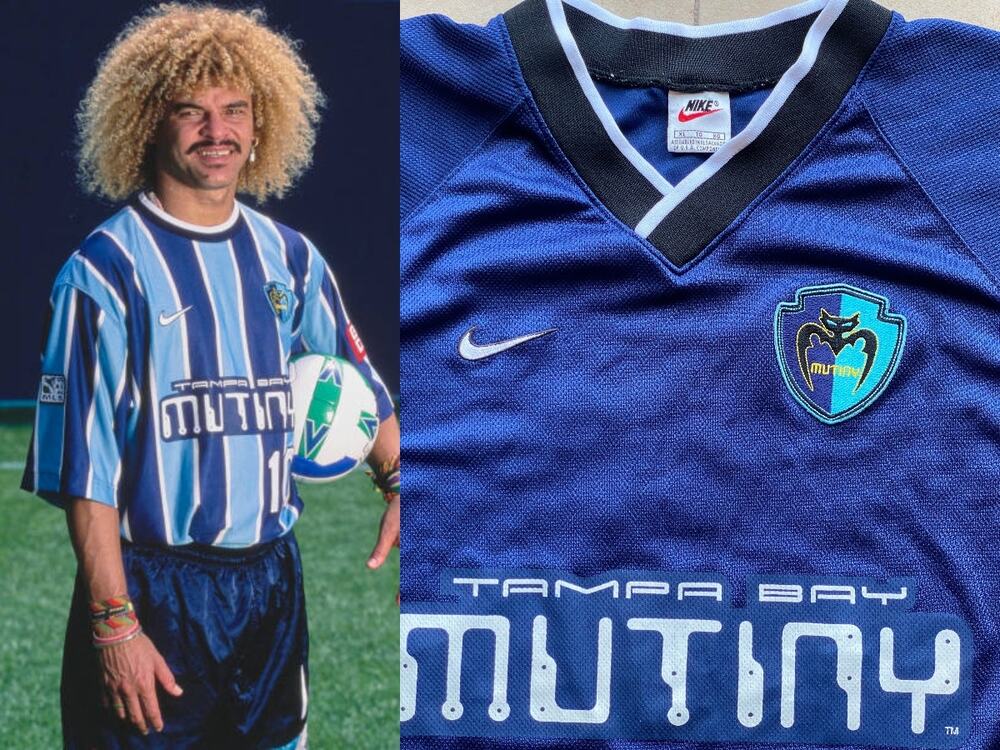 Tampa Bay Mutiny 90s NIKE Training jersey XL navy blue MLS Soccer vintage